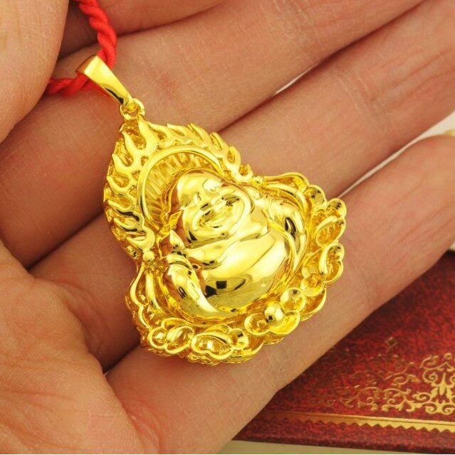 香港代購18k镂空招財笑面佛吊墜彌勒佛大肚佛黃金吊墜黃金項鏈在類目 珠寶/鑽石/翡翠/黃金, 黃金首飾（新）, 頸飾中 - 來自Buy2taobao.com提供專業的淘寶代購服務