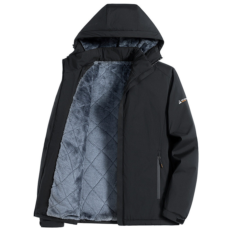 秋冬新款冲锋衣男冬季加绒加厚保暖夹克韩版外套青年防风御寒棉服