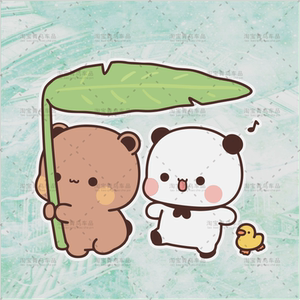 青鸟车品布布一二撑叶子散步贴纸电动汽车贴片拉花小熊喷绘改划痕遮挡装饰