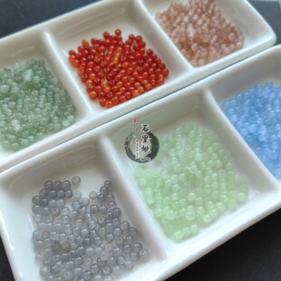 3mm仿玉石琉璃烤漆珠散珠串珠diy手工编织手链项链发饰吊坠小珠子