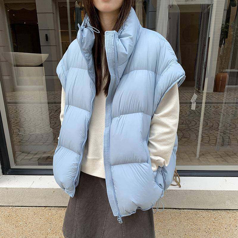 大版90白鸭绒立领糖果色羽绒马甲女2025秋冬时尚坎肩小个子背心潮