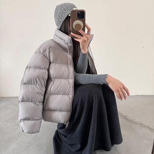 高端95白鸭绒安心绒泡芙蓬松羽绒服女短款2025冬季加厚面包服外套