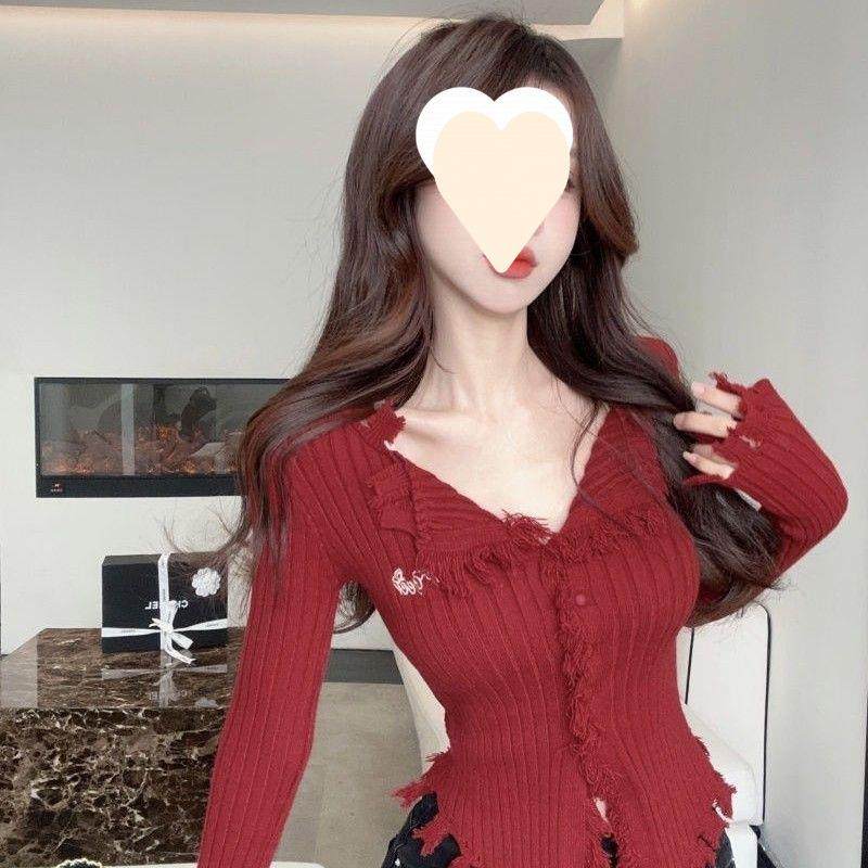 辣妹毛边不规则毛衣打底衫女秋冬新款设计感流苏外套针织开衫上衣,女装/女士精品,毛衣,淘宝优惠券,粉丝福利购,淘宝优惠卷