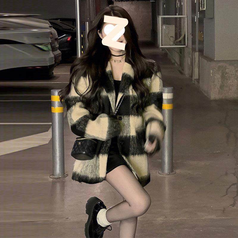 格子西装毛呢外套女中长款秋冬加厚新款赫本风小个子加厚呢子大衣,女装/女士精品,大码呢大衣,淘宝优惠券,粉丝福利购,淘宝优惠卷