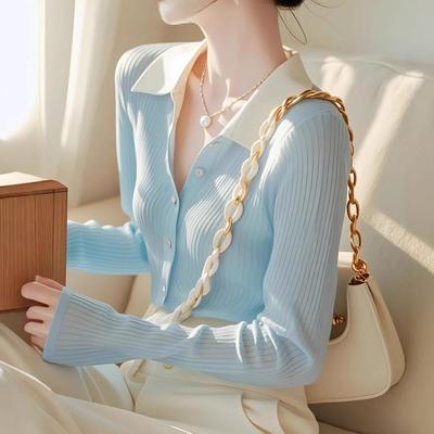 秋冬季新款外搭针织衫女薄款长袖上衣设计感小众高级毛衣气质开衫