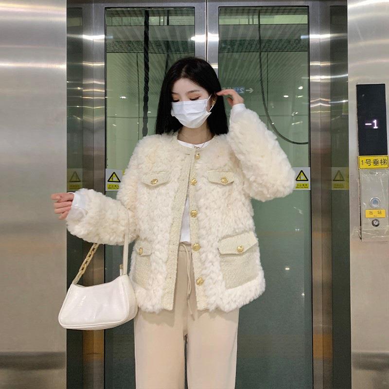 春秋装外套女气质高级感冬天2025年新款小个子秋季加绒加厚羊羔毛