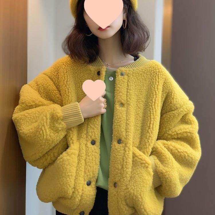 加厚黄色羊羔绒外套女小香风冬季小个子韩系短外套颗粒绒厚款上衣,女装/女士精品,短外套,淘宝优惠券,粉丝福利购,淘宝优惠卷