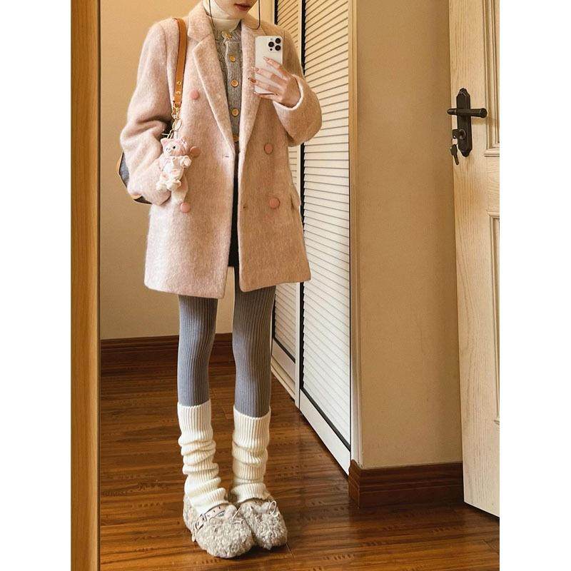 粉色呢子大衣女新款秋冬季感毛呢外套韩系小个子短款西装,女装/女士精品,大码呢大衣,淘宝优惠券,粉丝福利购,淘宝优惠卷