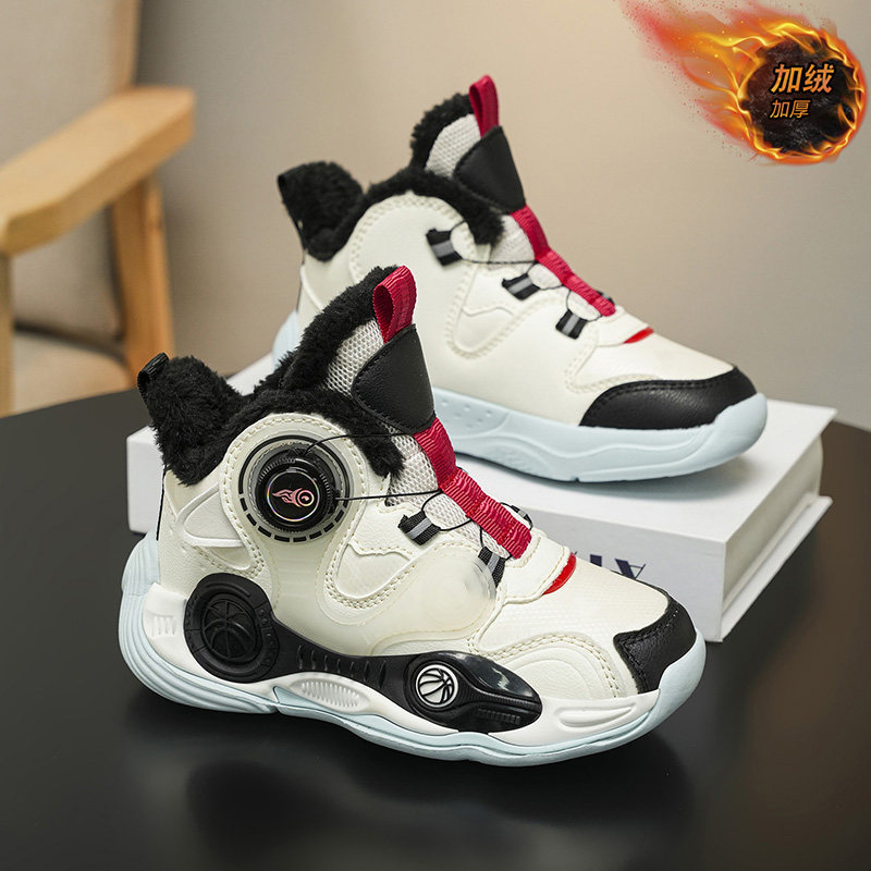 国潮男童运动鞋秋冬款2026新款加绒棉鞋儿童鞋子大童篮球鞋跑步鞋