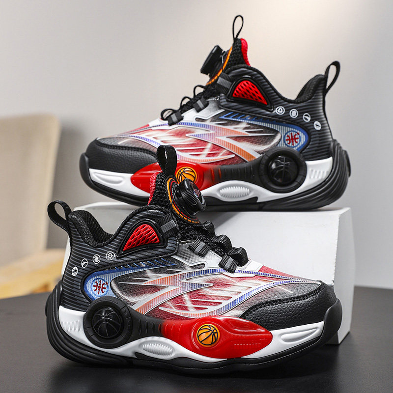 童鞋男童专业训练篮球鞋防滑耐磨儿童鞋子男孩运动鞋皮面防水秋冬