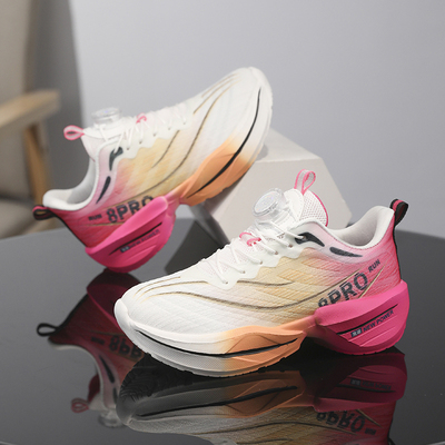 儿童运动鞋女童跑鞋2026新款大童跑步鞋女孩轻便透气减震纽扣超轻