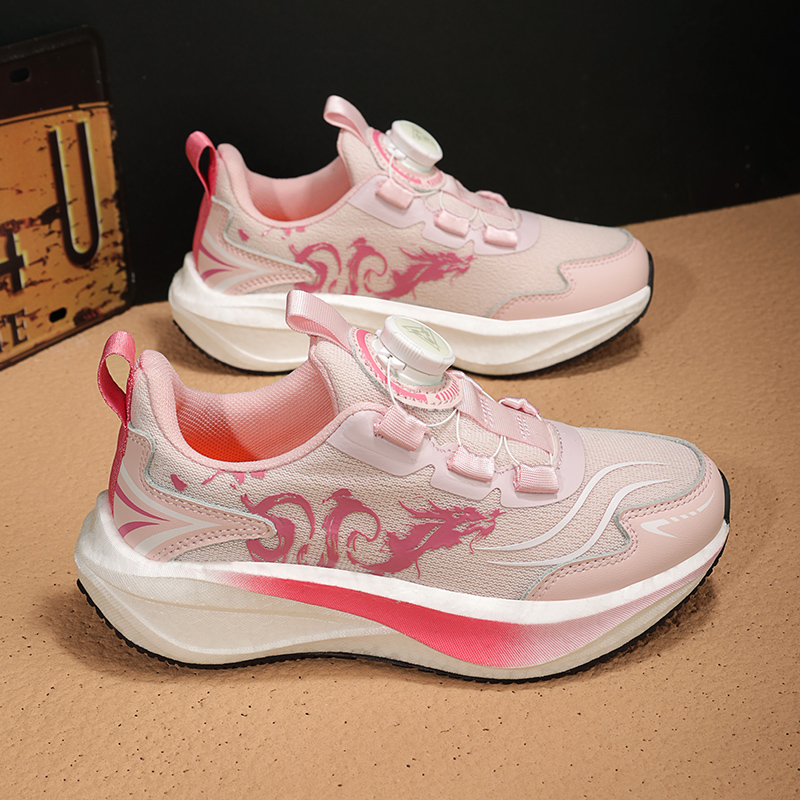 女童跑步鞋爆米花摩擦有声音儿童运动鞋大童女孩网面透气轻便秋季