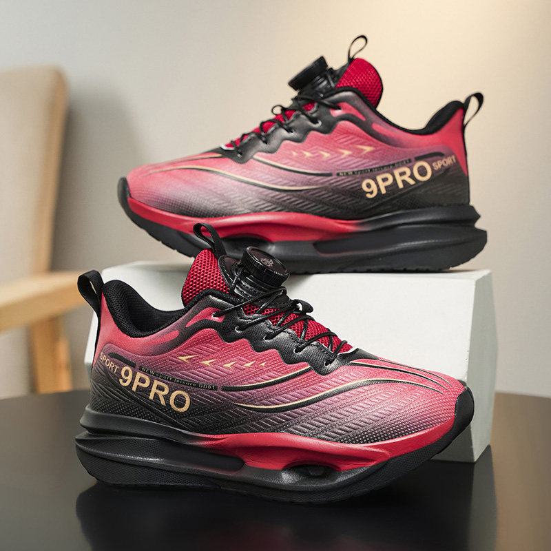 儿童跑鞋超轻减震男童跑步鞋皮面防水男孩运动鞋轻便训练中考体测