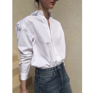 北欧to！不落幕的经典~Capri衬衫~廓形弧形下摆~小刺袖女白衬衫