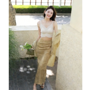 巨折！2合1！繁花浮影蕾丝~自带胸垫~短款吊带文胸内衣