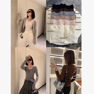 max口碑款!后背凹凸拼条~德国扬子纱羊毛~圆领/V领针织打底衫