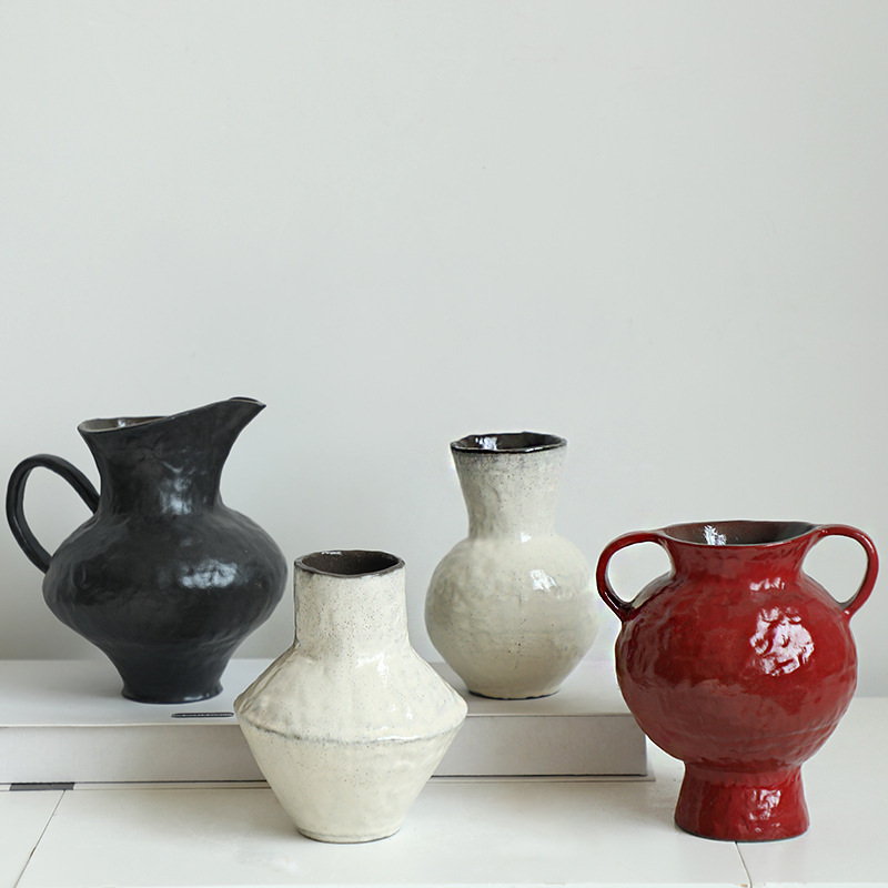 日式侘寂风景德镇陶瓷小花瓶