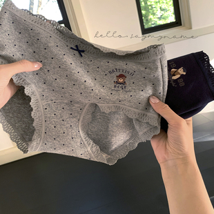 2025秋冬学院风可爱小熊A棉内裤 女包臀透气亲肤