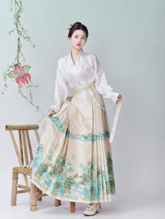 新款 明制仿妆花织金半身裙通勤日常春季 汉服 山有乐 云想原创
