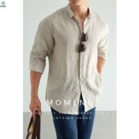 【 French Raindrop Linen 】 Summer 100% linen high-end long-sleeved shirt, casual breathable shirt for men, thin style thumbnail 2