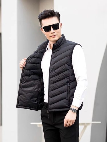 外套男马甲新款秋冬加厚马夹休闲大码坎肩羽绒棉百搭外穿棉背心男