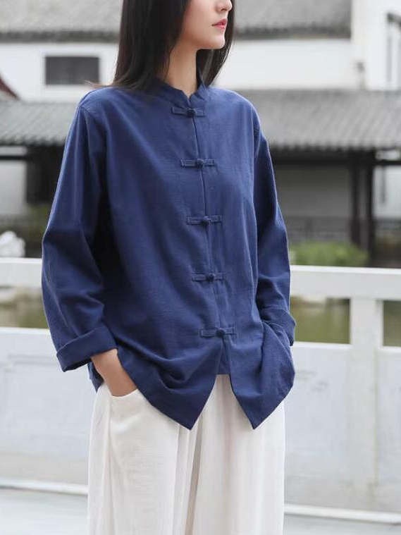 打坐禅修居士服男中式佛系禅意套装亚麻道服女中国风定制唐装茶服