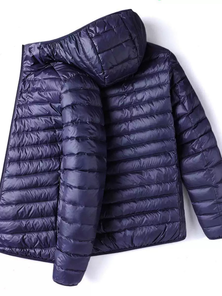 新款男士羽绒棉服大码保暖连帽轻薄中青年立领休闲百搭外套潮