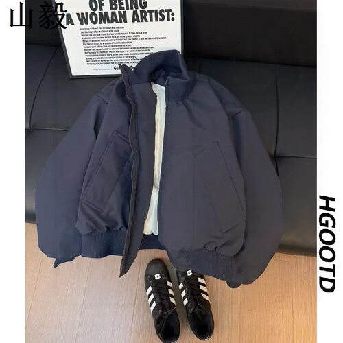美式cleanfit立领夹克棉服男冬季潮牌高级感加厚棉衣休闲情侣外套