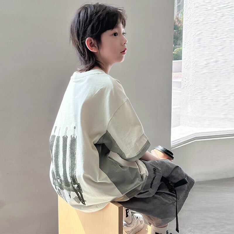 男童短袖T恤2026新款中大童夏季薄款男孩纯棉半袖儿童上衣洋气t