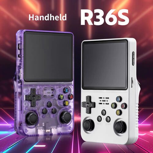 R36S开源掌机游戏模拟器GBA神器64G内存卡街机游戏机高清屏摇杆