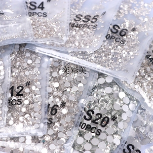 平底银色闪钻小钻AB彩幻彩钻石星陨石透底美甲指甲装饰小钻大包装