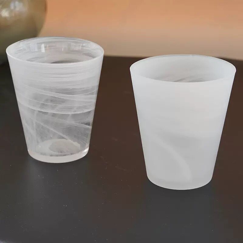 简约轻透不规则手绘云雾玻璃水杯 高颜值大容量饮料杯果汁杯工厂