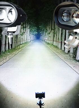 电动车灯强光摩托车LED大灯超亮三轮车改装外置 12V60V流氓灯射灯