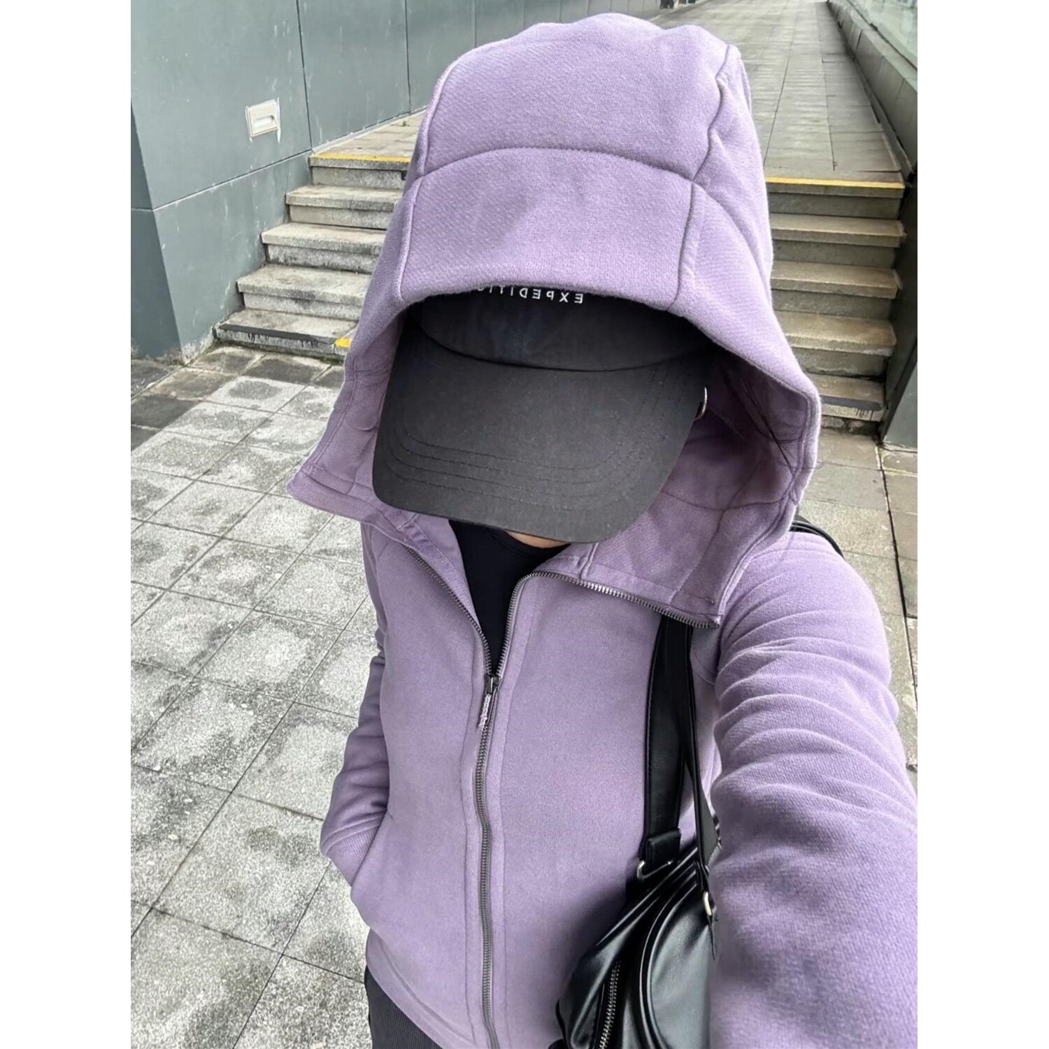紫色修身显瘦卫衣外套女秋冬新款