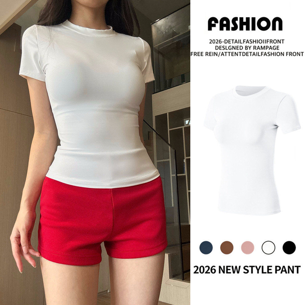 白色运动短袖t恤高级感瑜伽服女夏季跑步普拉提训练健身透气上衣