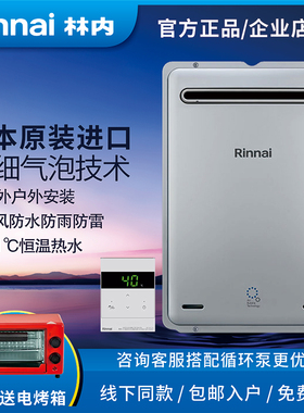 Rinnai/林内REU-UA2426W(K)-CH进口燃气热水器户外机超细气泡24升