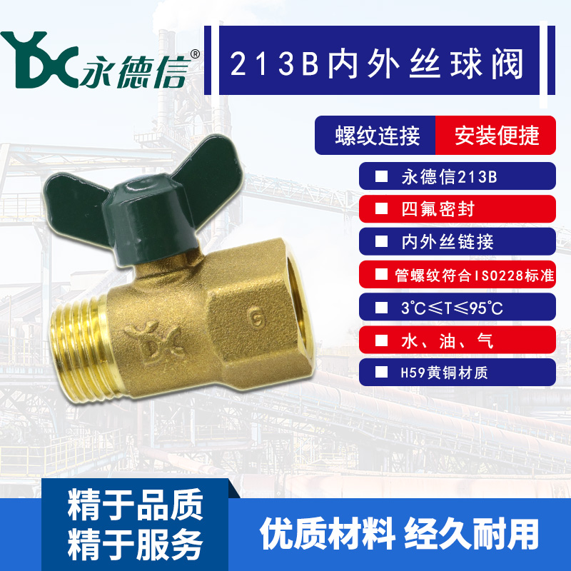 【天天特价】213B黄铜蝶柄内外丝球阀 快开球阀 全铜球阀DN15 4分