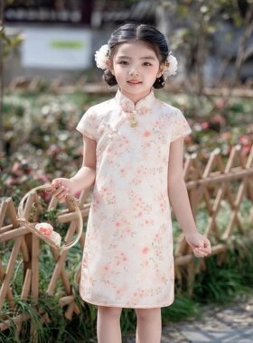 女童纯棉中国风周岁旗袍