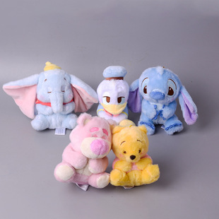 可爱卡通小飞象维尼熊唐老鸭毛绒公仔小熊玩偶书包挂件瞌睡系列