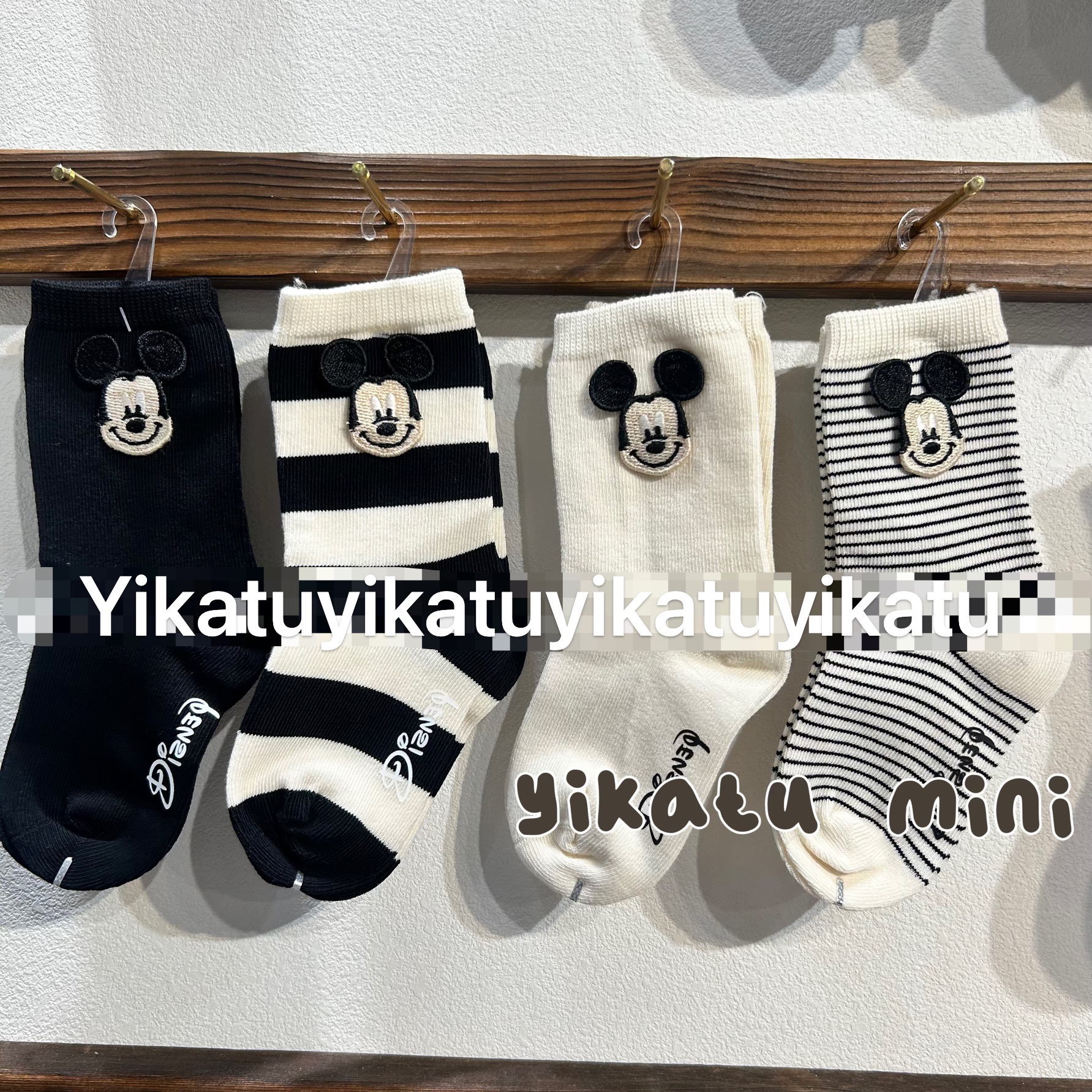 伊卡兔儿童袜子秋冬米奇条纹宝宝袜地板袜小红书同款7122-1中性款