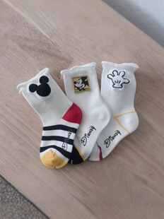 儿童袜子伊卡兔童袜26春夏新款男童中筒卡通米奇小手玩偶布标9042