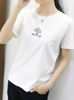 欧洲站薄款短袖T恤女夏装2025新款宽松女装ins潮韩版百搭半袖上衣