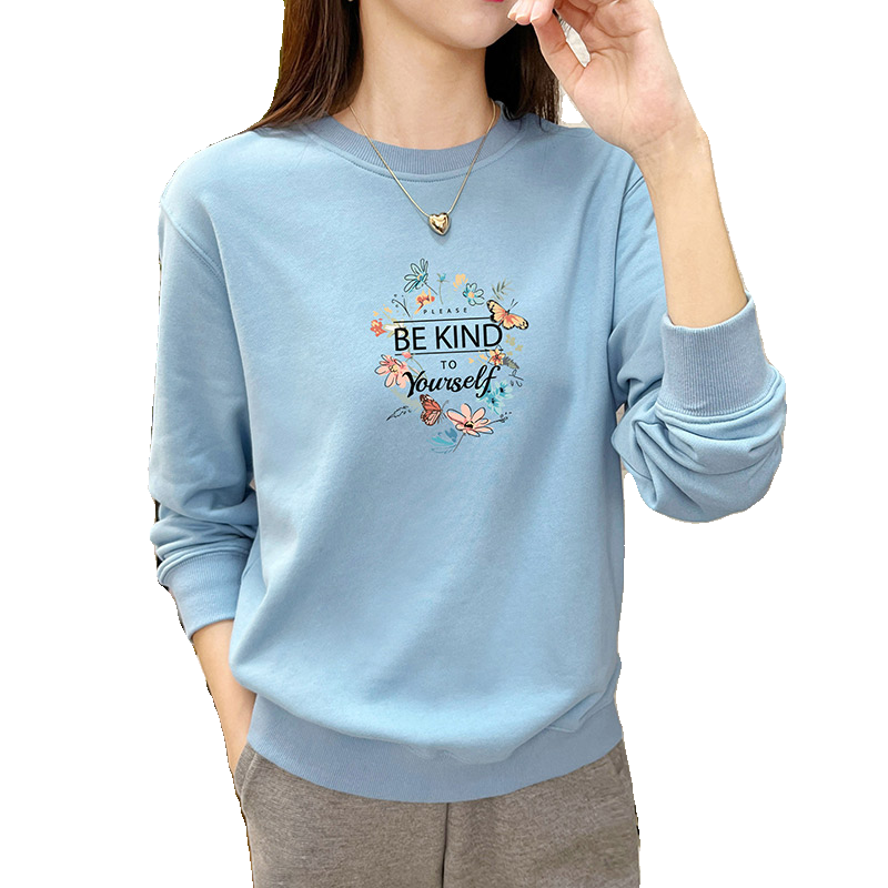 春秋款韩版圆领卫衣女