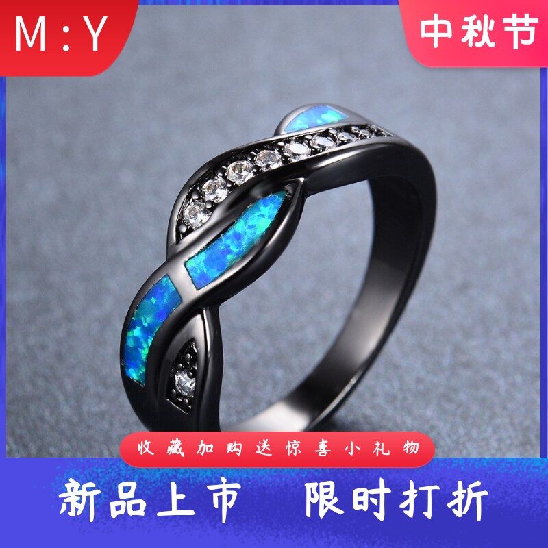 时尚欧美风黑金进口opal欧泊澳宝