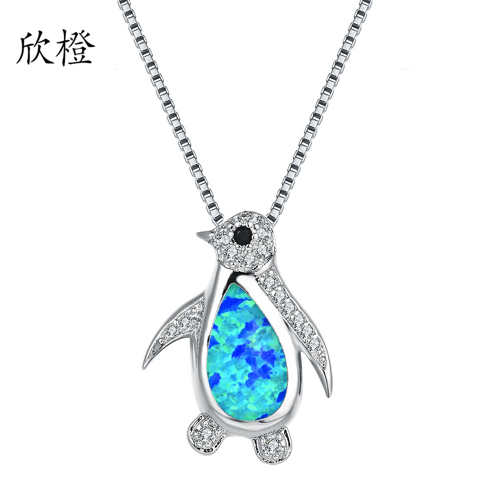 白金欧泊项链吊坠新品热销
