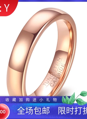 新款欧美跨境4 6MM弧面抛光钨钢戒指简约百搭情侣结婚戒指指环女