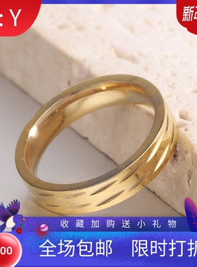 新款欧美创意简约波浪戒指18K金戒指 不锈钢戒指男女同款指环厂家