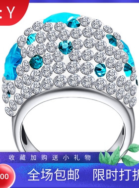 蓝色女士欧美风现货戒指新品