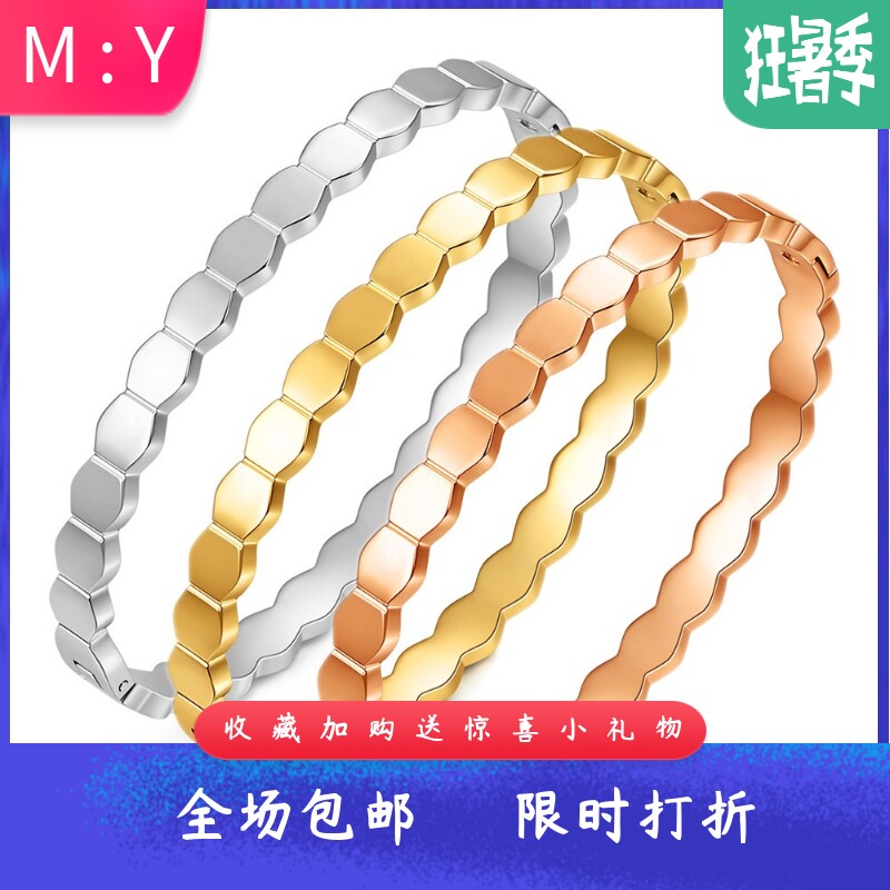 欧美60MM简约个性六边形蜂巢手镯