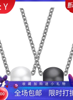 新款欧美热卖简约个性6MM立体黑白陶瓷圆球吊坠百搭锁骨链项链女
